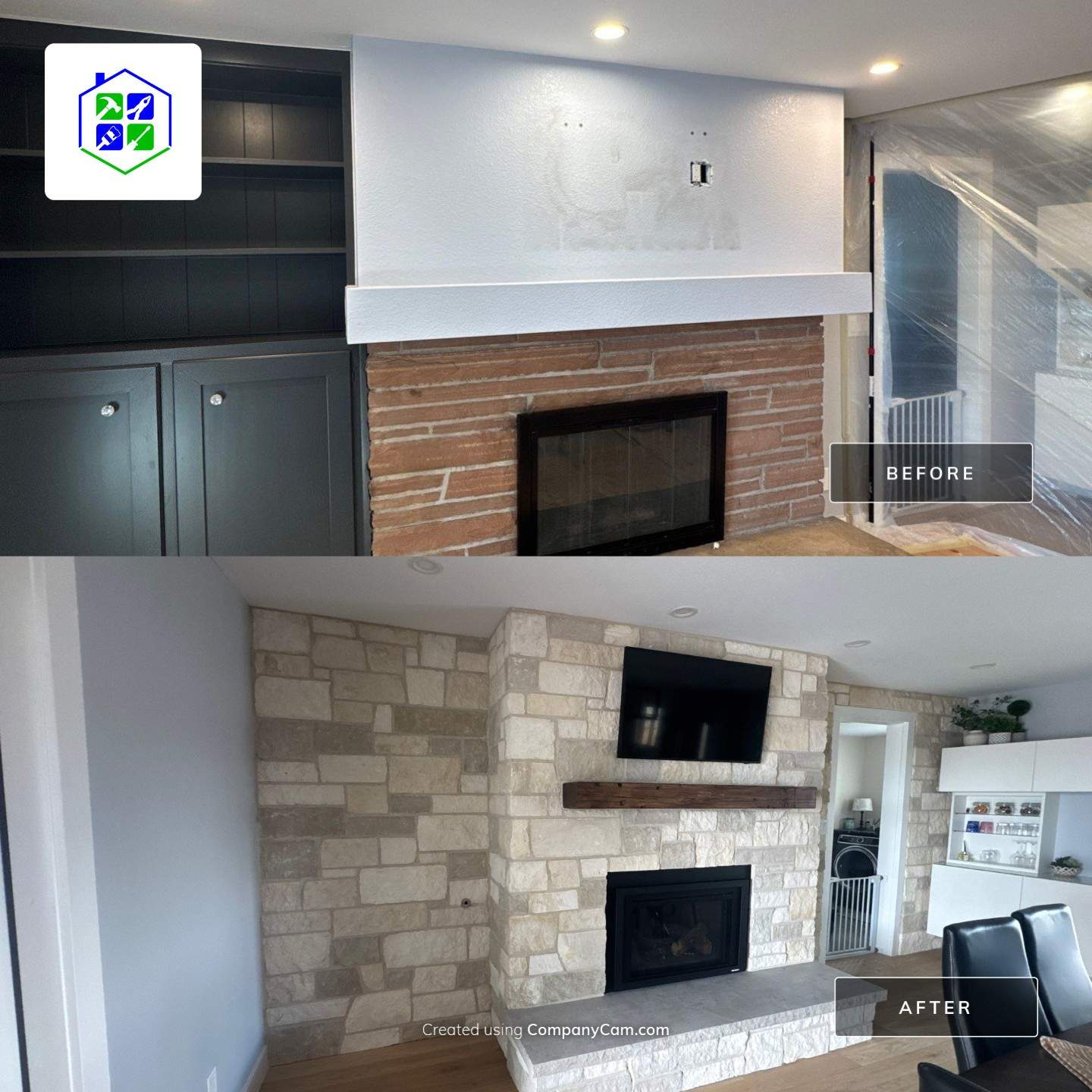Fireplace Remodel And Stone Feature Wall In Lakewood, CO
